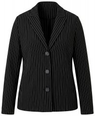 Ulla Popken 851341 Blazer elástico às riscas finas Preto