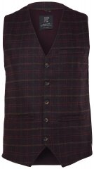 JP1880 851393 Colete de tweed aos quadrados Bordô