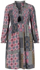 Ulla Popken 851546 Vestido midi estampado Amarelo mostarda