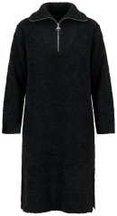 Ulla Popken 851563 Vestido de malha de manga comprida com gola alta Preto
