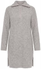 Ulla Popken 851563 Vestido de malha de manga comprida Bege