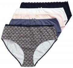 Ulla Popken 851730 Cuecas com padrão pack de 5 Bege