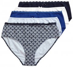 Ulla Popken 851730 Cuecas com padrão pack de 5 Azul claro