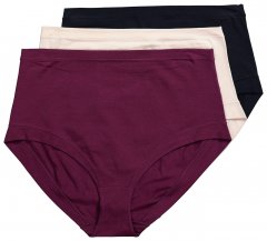 Ulla Popken 851736 Cuecas de cintura alta pack de 3 Preto