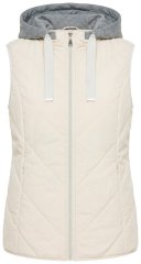 Ulla Popken 851781 Colete acolchoado com capuz Branco sujo