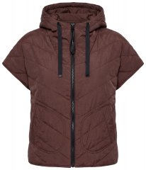 Ulla Popken 851785 Colete acolchoado oversize com capuz Castanho