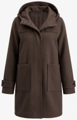 Ulla Popken 851803 Duffle coat Castanho escuro