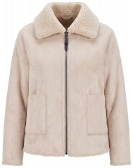 Ulla Popken 851823 Casaco de camurça sintética Branco sujo