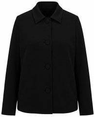 Ulla Popken 852167 Blazer com gola de camisa Preto