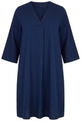 Ulla Popken 852191 Vestido de ganga com bolsos Azul ganga