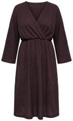 Ulla Popken 852307 Vestido traçado de manga comprida Castanho mogno