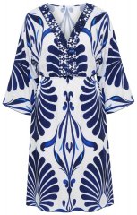 Ulla Popken 852314 Vestido estampado Branco