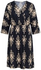 Ulla Popken 852315 Vestido traçado estampado Preto