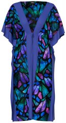 Ulla Popken 852333 Vestido estampado com cordão Lilás