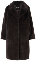Ulla Popken 852605 Sobretudo de pelo sintético Castanho mogno