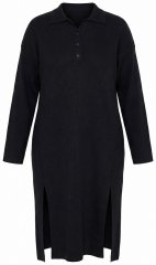 Ulla Popken 852630 Vestido de malha de manga comprida Preto