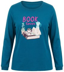 Ulla Popken 852710 Camisola de estar em casa de manga comprida Petróleo