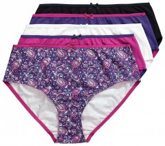 Ulla Popken 852935 Cuecas com flores pack de 5 Azul real