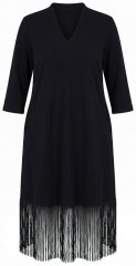 Ulla Popken 852937 Vestido de jersey Preto