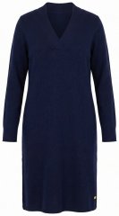 Ulla Popken 853077 Vestido de malha de manga comprida Azul-marinho
