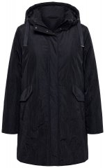 Ulla Popken 853351 Casaco acolchoado Sympatex impermeável com capuz Preto