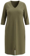 Ulla Popken 853510 Vestido midi com bolsos Caqui