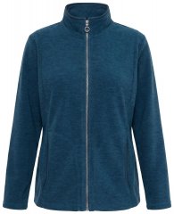 Ulla Popken 853668 Casaco polar com gola alta Petróleo
