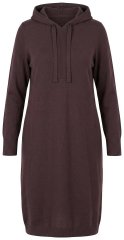 Ulla Popken 853669 Vestido de malha de manga comprida com capuz Castanho mogno