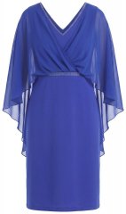 Ulla Popken 853675 Vestido de chiffon com manga 3/4 Azul