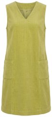 Ulla Popken 853697 Vestido de bombazina sem mangas com bolsos Verde claro