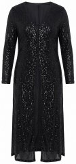 Ulla Popken 853770 Casaco de lantejoulas Preto