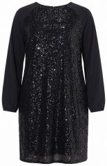 Ulla Popken 853871 Vestido de lantejoulas Preto