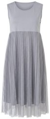 Ulla Popken 853879 Vestido midi evasê Cinzento