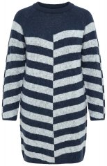 Ulla Popken 854095 Vestido de malha de manga comprida Azul-marinho