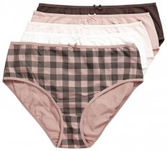 Ulla Popken 854114 Cuecas aos quadrados pack de 5 Taupe