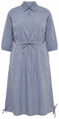 Ulla Popken 854413 Vestido midi com cordão Cinzento
