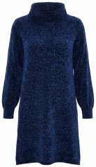 Ulla Popken 854602 Vestido de malha de manga comprida com gola alta Azul-marinho