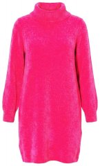 Ulla Popken 854602 Vestido de malha de manga comprida com gola alta Rosa