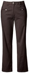 Ulla Popken 854987 Calças stretch quentes com cós confortável Castanho mogno