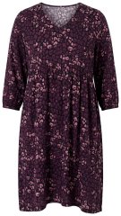 Ulla Popken 855270 Vestido de jersey estampado com decote em V Preto