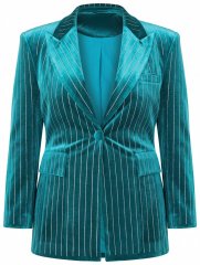 Ulla Popken 855499 Blazer de veludo com strass Turquesa