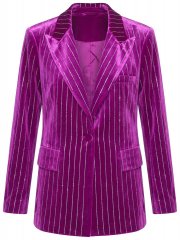Ulla Popken 855499 Blazer de veludo com strass Magenta