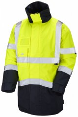 Leo Marwood Warm Quilted Superior Anorak Hi-Vis Yellow/Navy