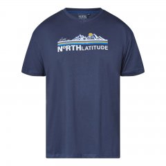 North Latitude Mountain T-Shirt V-Neck Azul-marinho