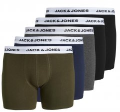 Jack & Jones BASIC White WB Trunks 5-Pack Green
