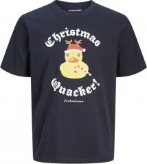 Jack & Jones XMAS Funny Christmas Quacker T-Shirt Navy