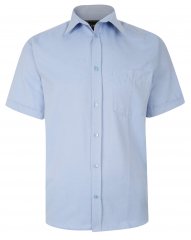 Kam Jeans 6283 Casual SS Herringbone Shirt Blue