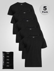 D555 Smartly T-shirt gola redonda Preto pack de 5