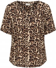 Kaffe Curve Ami Short Sleeve Blouse Printed Leopard