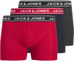 Jack & Jones Hector Solid Trunks 3-Pack Navy/Red/Grey